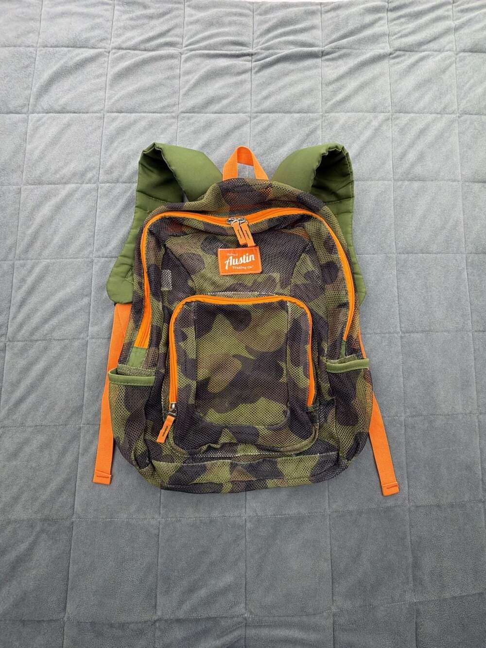 Austin Trading Co. Camo Mesh Backpack Orange Green